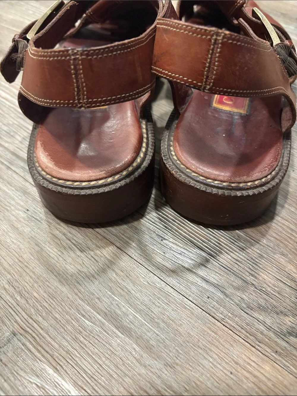 Cole Haan Men’s Tan Brown Leather Fisherman Sandals